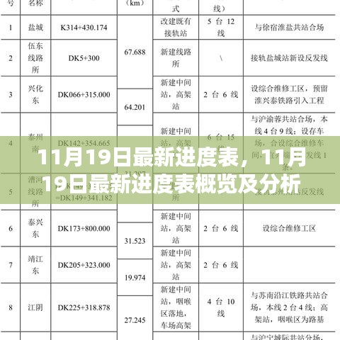 11月19日最新進(jìn)度表詳解，概覽與深度分析