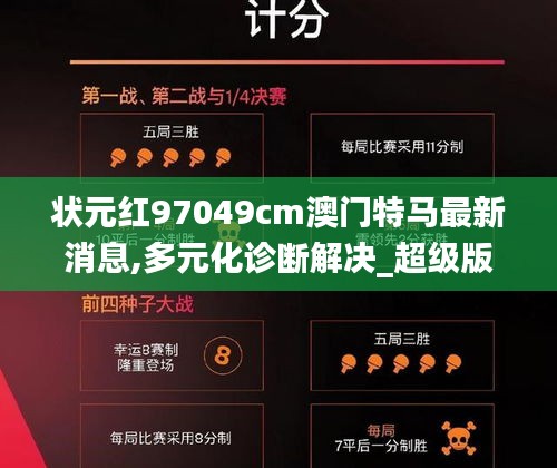 狀元紅97049cm澳門特馬最新消息,多元化診斷解決_超級(jí)版WJF5.80