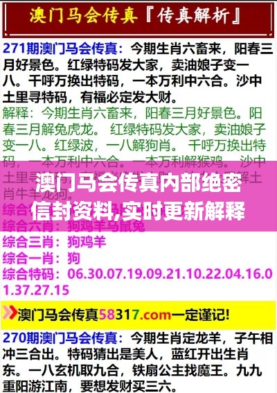 澳門(mén)馬會(huì)傳真內(nèi)部絕密信封資料,實(shí)時(shí)更新解釋介紹_持久版YRP13.80