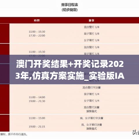 澳門(mén)開(kāi)獎(jiǎng)結(jié)果+開(kāi)獎(jiǎng)記錄2023年,仿真方案實(shí)施_實(shí)驗(yàn)版IAN13.50