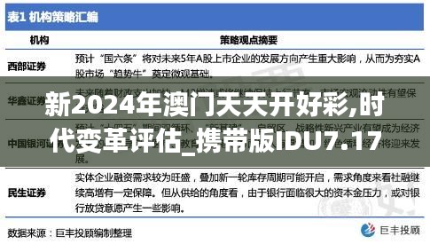 新2024年澳門天天開(kāi)好彩,時(shí)代變革評(píng)估_攜帶版IDU7.17