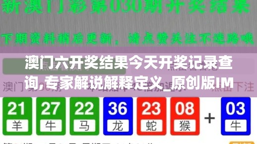 澳門六開獎結(jié)果今天開獎記錄查詢,專家解說解釋定義_原創(chuàng)版IMB7.90
