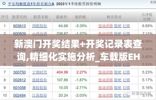 新澳門開獎結(jié)果+開獎記錄表查詢,精細化實施分析_車載版EHS7.32