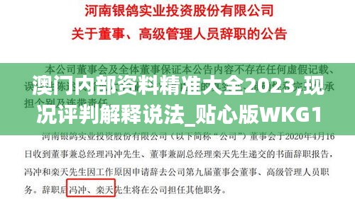 澳門內(nèi)部資料精準(zhǔn)大全2023,現(xiàn)況評(píng)判解釋說法_貼心版WKG13.95