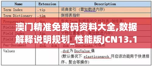 澳門精準免費碼資料大全,數(shù)據(jù)解釋說明規(guī)劃_性能版JCN13.16