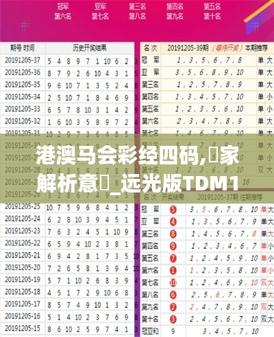 港澳馬會(huì)彩經(jīng)四碼,專家解析意見_遠(yuǎn)光版TDM13.35