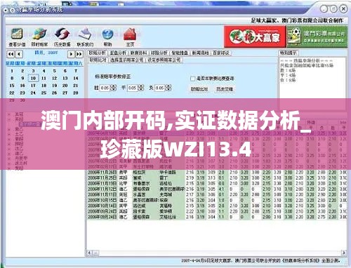 澳門內部開碼,實證數(shù)據(jù)分析_珍藏版WZI13.4