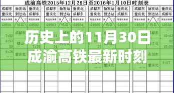 揭秘，歷史上的11月30日成渝高鐵最新時(shí)刻表發(fā)布