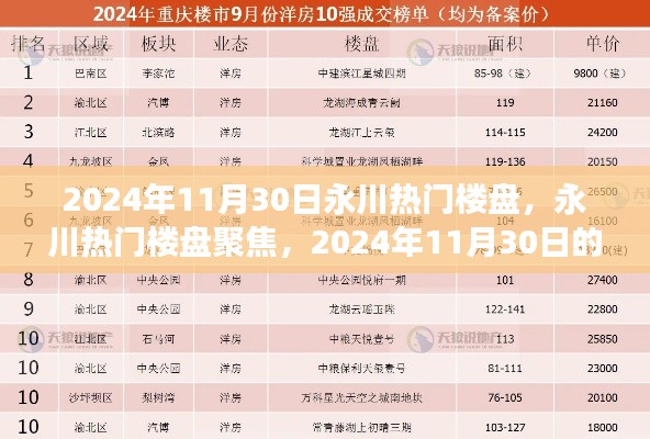 2024年11月30日永川熱門(mén)樓盤(pán)深度洞察，樓市聚焦與觀點(diǎn)碰撞