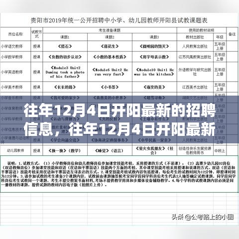 往年12月4日開陽(yáng)最新招聘信息詳解與評(píng)測(cè)報(bào)告