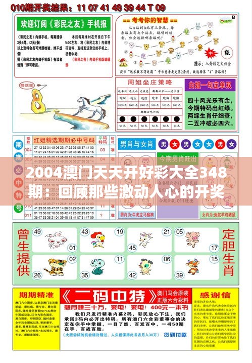 2004澳門天天開好彩大全348期：回顧那些激動(dòng)人心的開獎(jiǎng)時(shí)刻