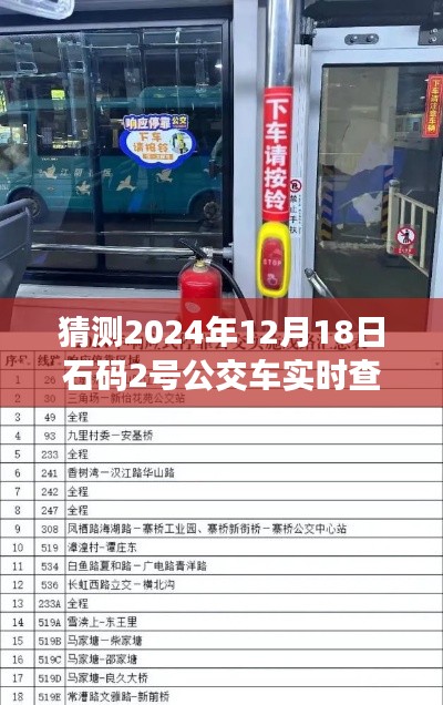 揭秘預(yù)測攻略，掌握未來公交動態(tài)，預(yù)測石碼2號公交車2024年12月18日實時查詢情況