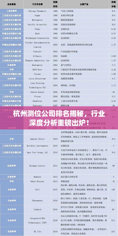杭州測位公司排名揭秘，行業(yè)深度分析重磅出爐！