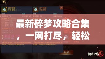 最新碎夢(mèng)攻略合集，一網(wǎng)打盡，輕松掌握游戲技巧！