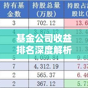 基金公司收益排名深度解析，揭秘背后策略與表現(xiàn)