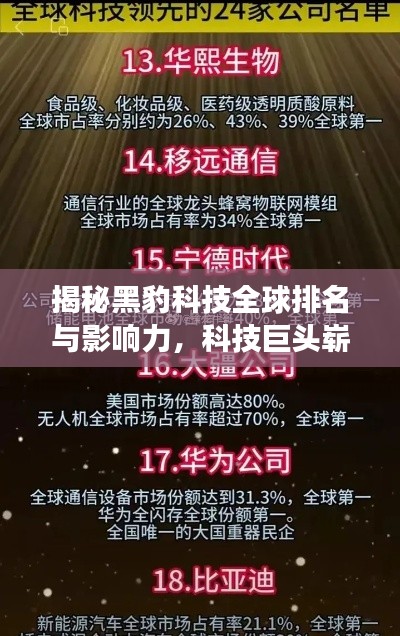 揭秘黑豹科技全球排名與影響力，科技巨頭嶄露頭角